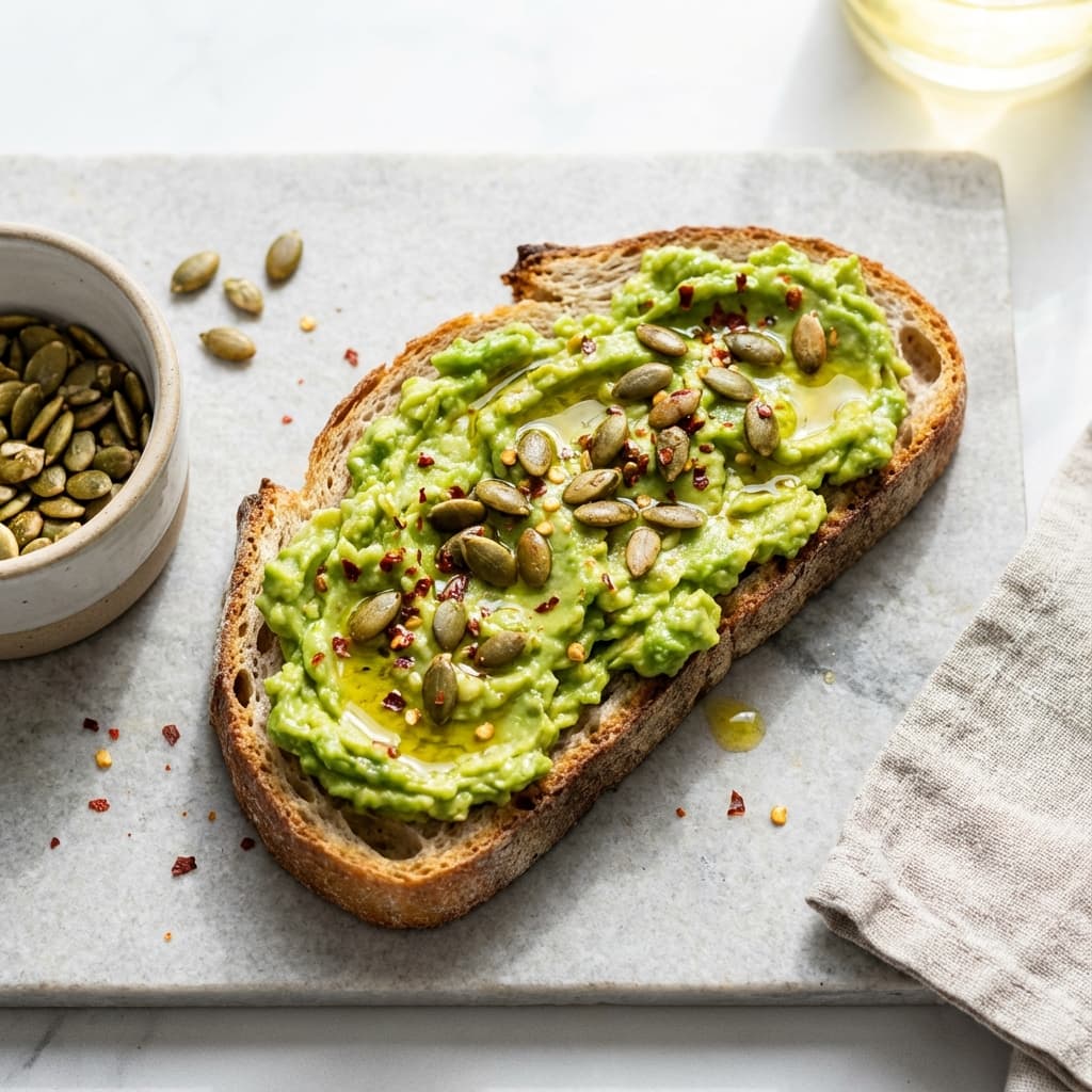 Avo Smash - Aguacate triturado, semillas de calabaza y aceite de oliva.